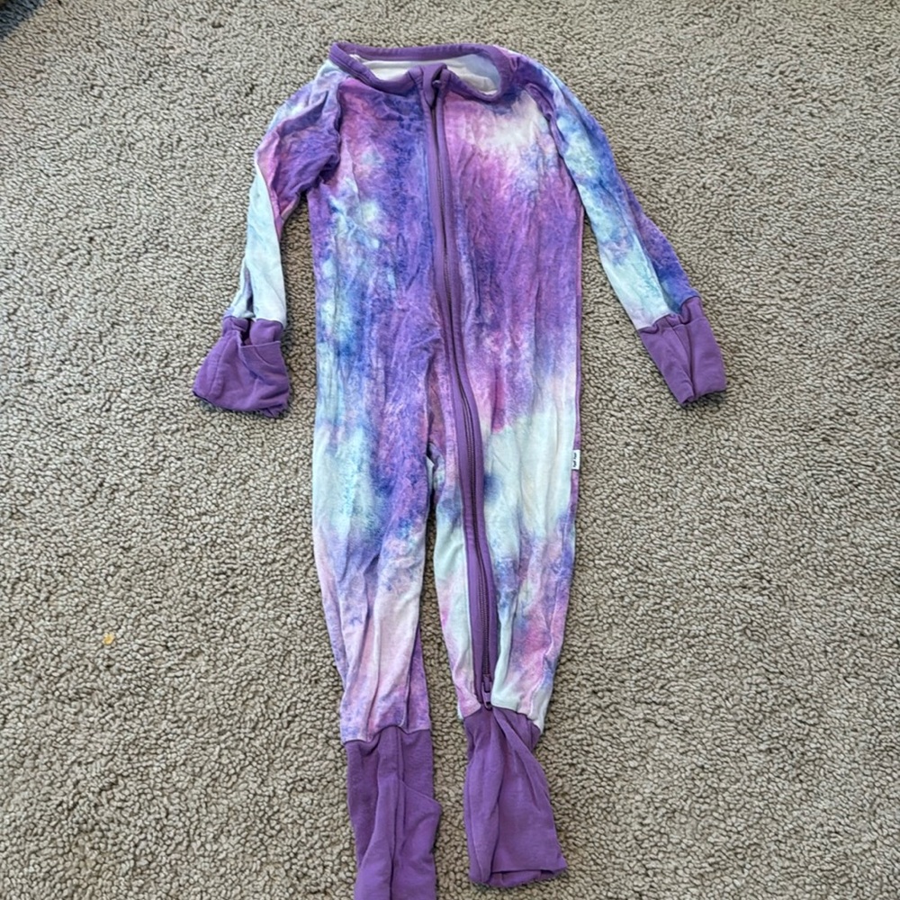 Little Sleepies onesie 3-6m purple